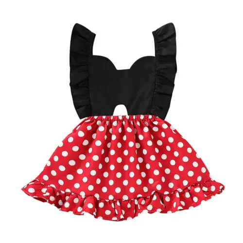 

Toddler Minnie Dot Dress Kids Baby Girls Polka Dot Bowknot Summer Princess Dress Children Girl Party Skater Tutu Dress