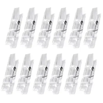 

OUNONA 50pcs Spring Hanging Clips Clamps Plastic Clothes Line Clips Mini Paper Photos Clip Clothespins
