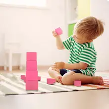 10Pcs Stand Cards Montessori Materials Pink Tower Early Childhood Education Preschool Kids Math Toys For Children