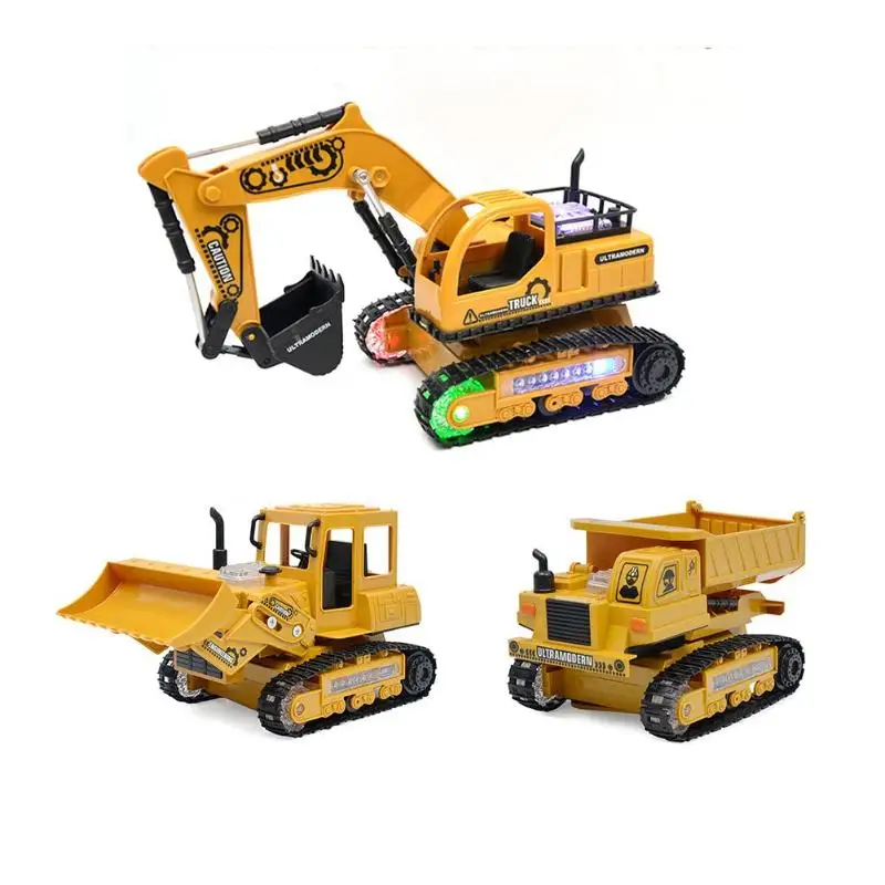 

4CH Rechargeable Simulation RC Engineering Car Truck Excavator/Bulldozer/Dumper Model with Light Toys for Children Birthday Gift