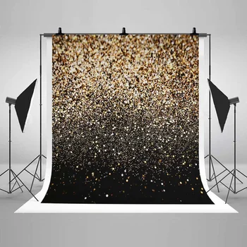 

photographic background Vinyl Party Glitter Black Gold Dot Photo Studio Backdrop Photography Background For Photo Studio