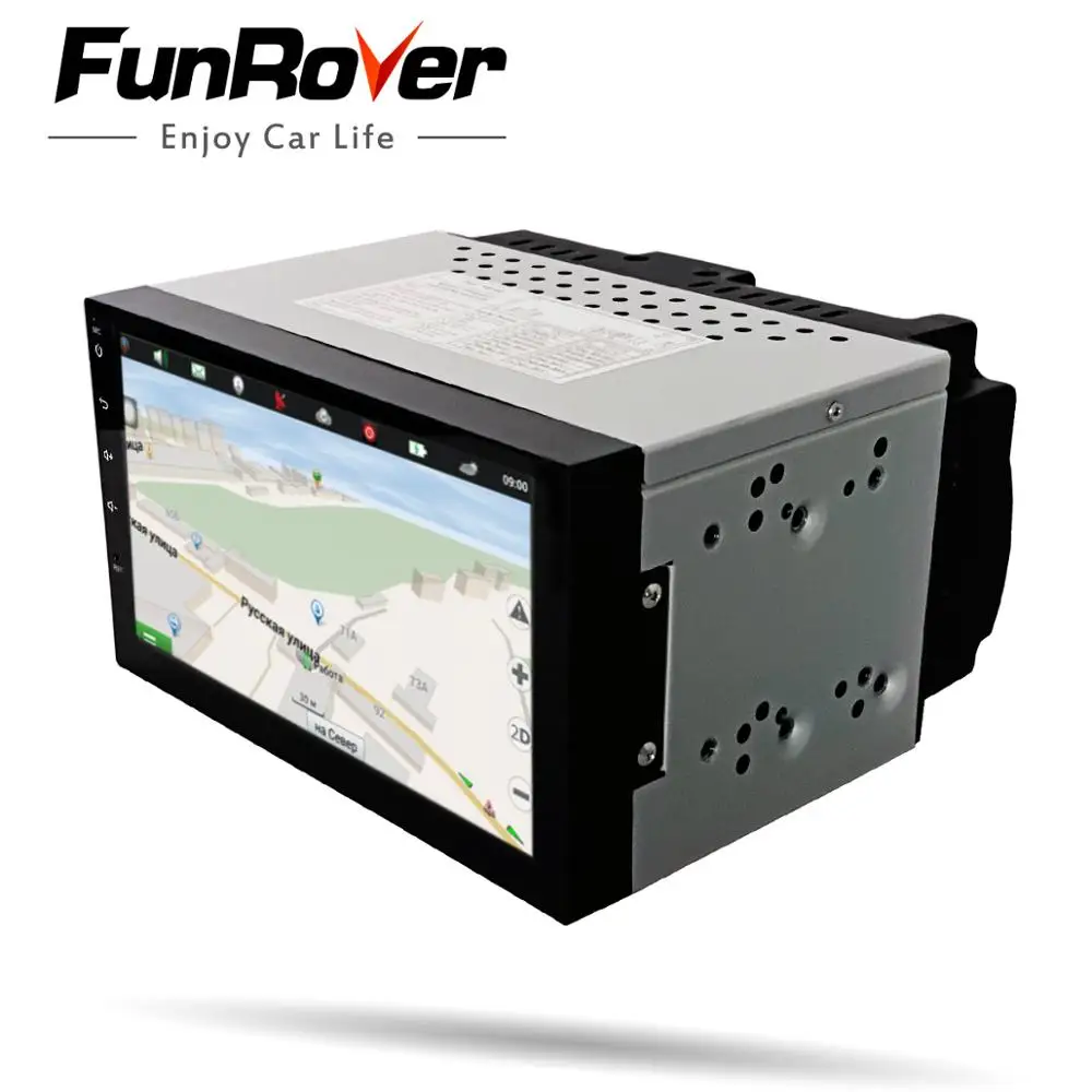 Top Funrover 7" Universal 2 din Android 8.0 Car dvd multimedia player For Nissan GPS navigation stereo radio audio tape recorder rds 4