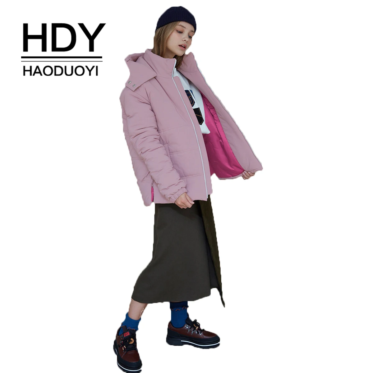 Куртка HDY Haoduoyi Женская теплая зимняя парка с капюшоном|Куртки| |