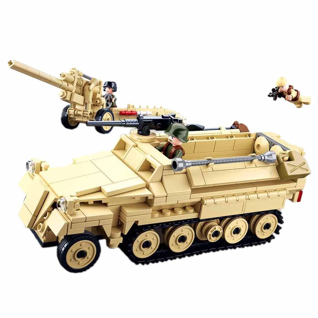 

Sluban New Hot Military Theme DIY Small Particle Building Block Assembly Construction Kit for Children - Halftrack Troop Crawler