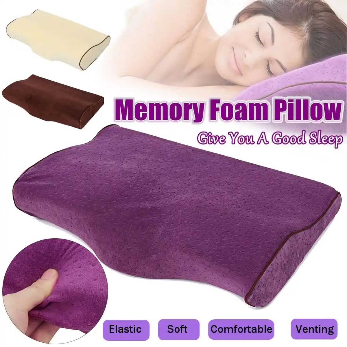 Memory Foam Cervical Neck Pillow Spondylosis Neck Pain Relief Slow