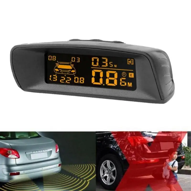 LCD coche LCD Monitor de aparcamiento Kit de Sensor de aparcamiento de automóviles asistencia Parktronic Detector trasero Sistema de Radar de copia de seguridad inversa LCD coche LCD Monitor de aparcamiento Kit de Sensor de aparcamiento de automóviles asistencia Parktronic Detector trasero Sistema de Radar de copia de seguridad inversa