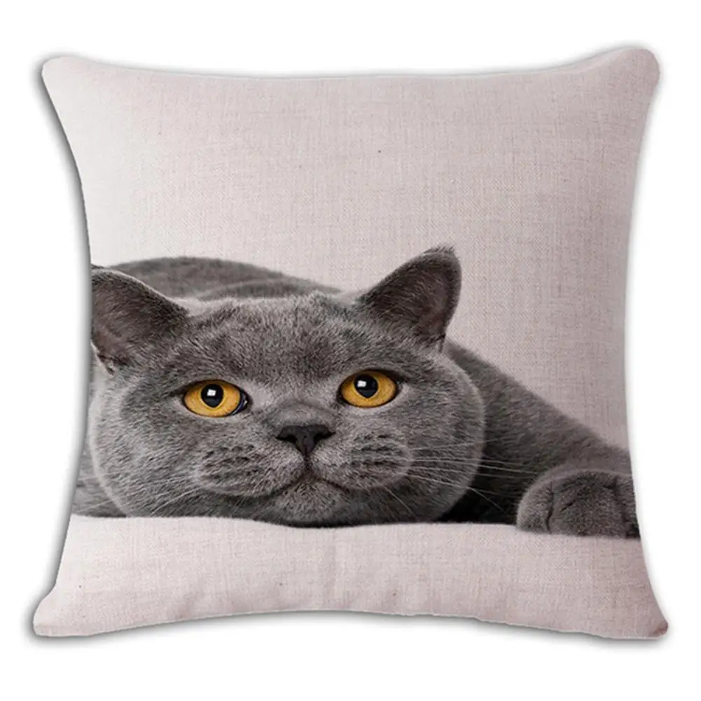 Adeeing 3D Cute Cat Pattern Series Pillow Case Pillow Cover Living Room