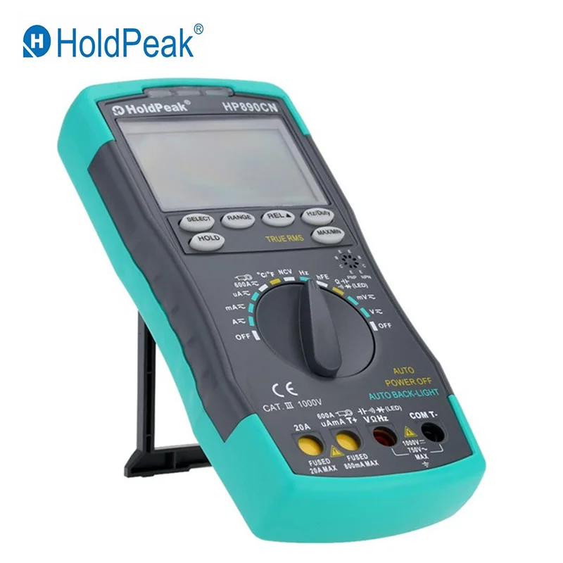 Holdpeak HP-890CN цифровой мультиметр AC/DC Амперметр Вольтметр Ом Портативный Измеритель
