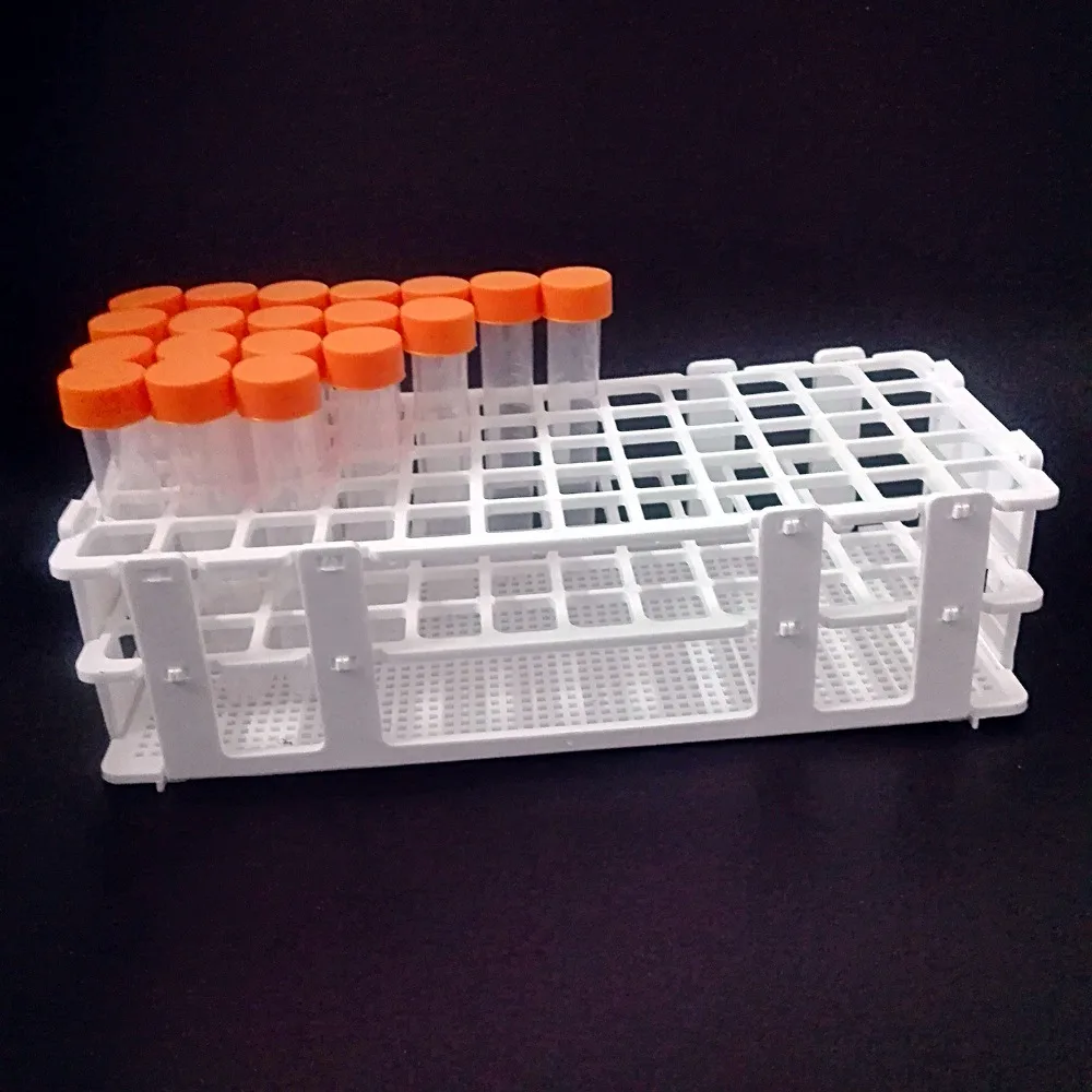 Plastic Test Tube Rack for 16mm*60 Wells, White,Detachable(60 Hole