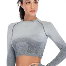 Повседневный градиентный подвесной дизайн для окрашивания, модная спортивная одежда с длинным рукавом для бега, фитнеса, трендовая одежда для йоги, женская одежда