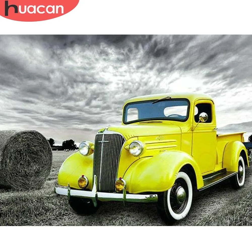 

HUACAN 5D DIY Diamond Painting Cartoon Go Kart Full Dill Square Rhinestone Diamond Embroidery Mosaic Cartoon Home Decor Gift