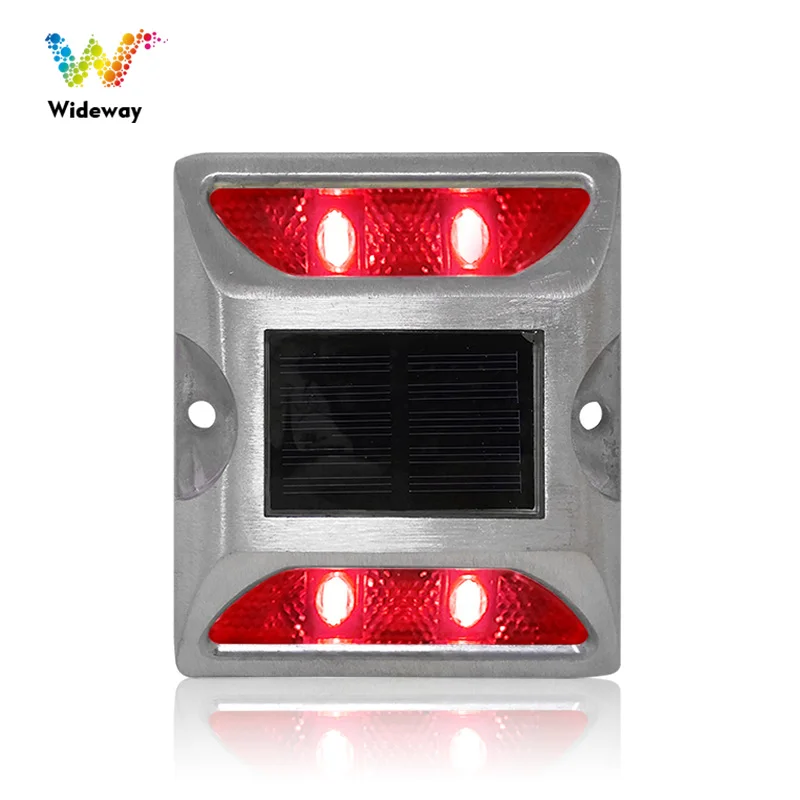IP68 Waterproof Led Red Solar Night Steady Lights Aluminum Road Stud