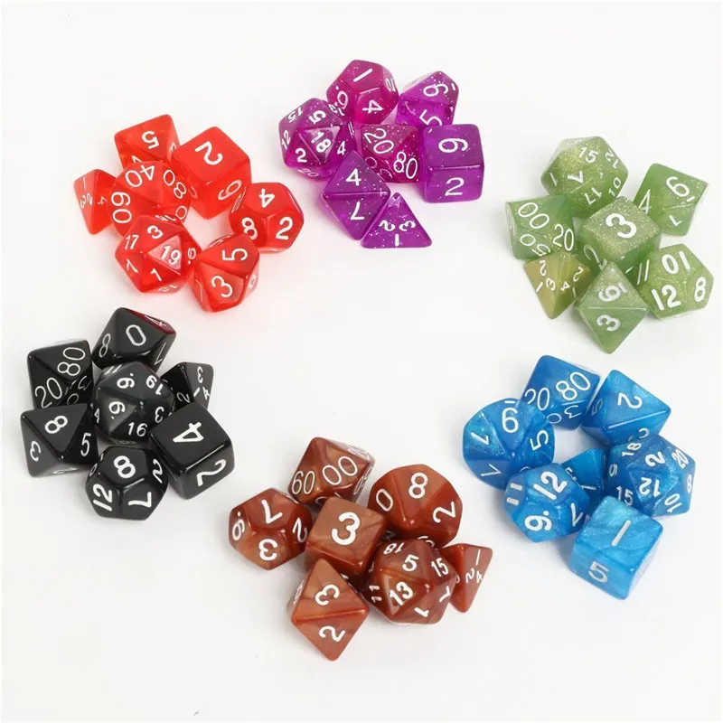 

Entertainment Multi Sided Game Dice 42pcs Polyhedral Dice 6 Sets For Dungeons And Dragons DND RPG MTG Board Games Dice With Bag
