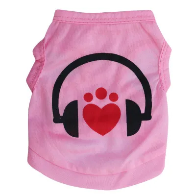 

Dog clothing is all polyester and pink printed pet vest headphones
