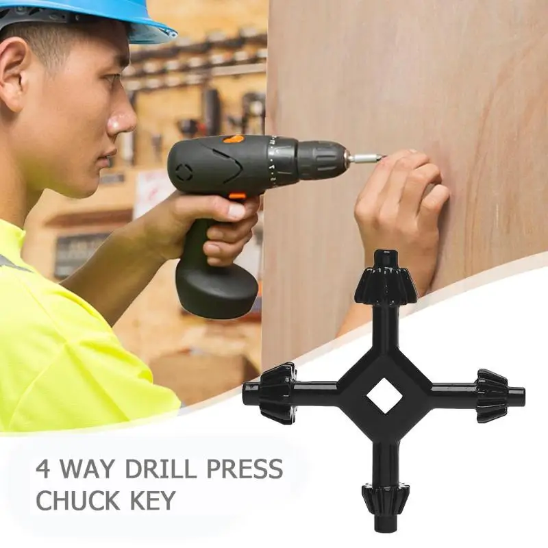 

4 Way Drill Bits Press Chuck Key Universal Stainless Steel Combination Tool Multifunction Driil Bit for Woodworking Dropship