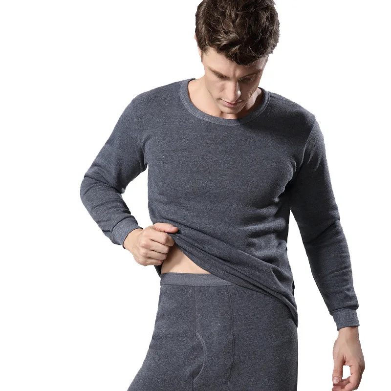 

2Pcs thermal underwear Top+Pant men/women set long male warm johns velvet thermo thick for ACBEC