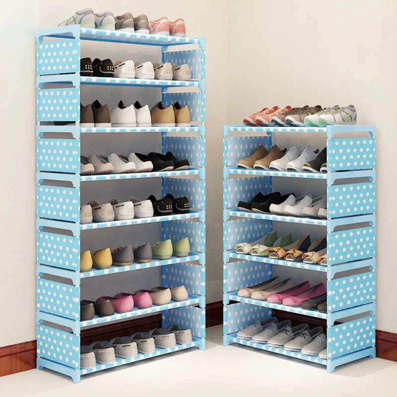 Multi-layer Metal Storage Cabinet Assembly Shoe Rack Dust-proof Non-woven Shoebox Minimalist Modern The Footwear Stand Home