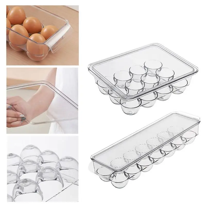 Kitchen Egg Storage Box Organizer Container Refrigerator Storing Egg  Large Capacity Organizer Container Storage Egg Racks Shelf