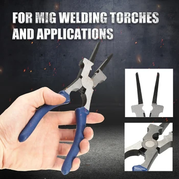 

Carbon Steel Flat Mouth MIG Welding Pliers Insulated Handle for Welding Torch Mig Wire Cutting Multipurpose Tools Spring Loaded