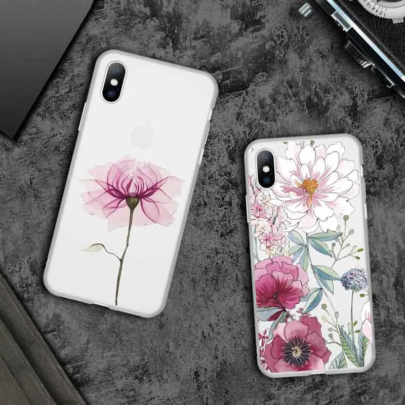 Lovebay الهاتف حقيبة لهاتف أي فون 6 6 s 7 8 زائد X XR XS ماكس 5 5 s SE أزياء جميلة زهرة ماتي لينة TPU ل فون X جراب هاتف