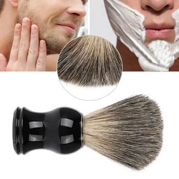 

Portable Men Beard Brush Plastic Handle Shaving Brush for Salon Home Travel Use