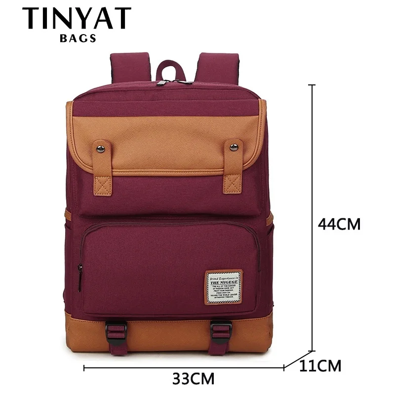 TINYAT, большой женский школьный рюкзак, сумка для подростков, Mochila, женский рюкзак на плечо, рюкзаки для ноутбука 15 дюймов, компьютер, унисекс