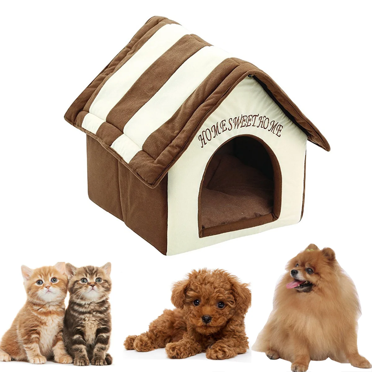 

Plush Pet Dog House Cat Bed Pet Supplies