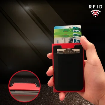 

Card cover Credit Degaussing of Aluminum Alloy Automatic Pop-up Business Card Elastic Cloth