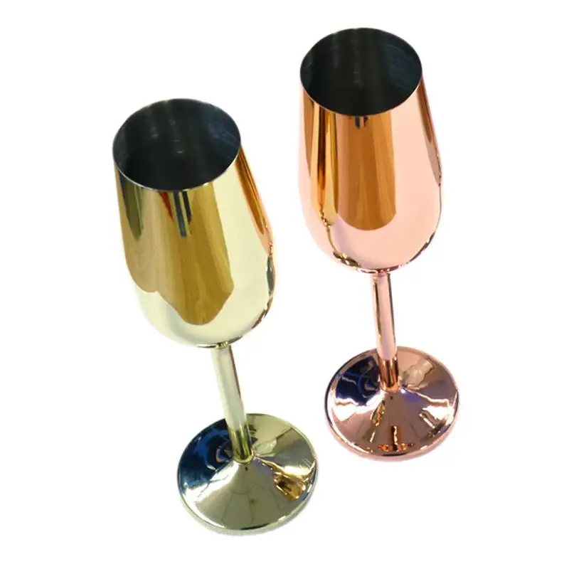 2pcs Rose Gold Red Wine Glass Cyrstal Goblets Juice Drink Champagne