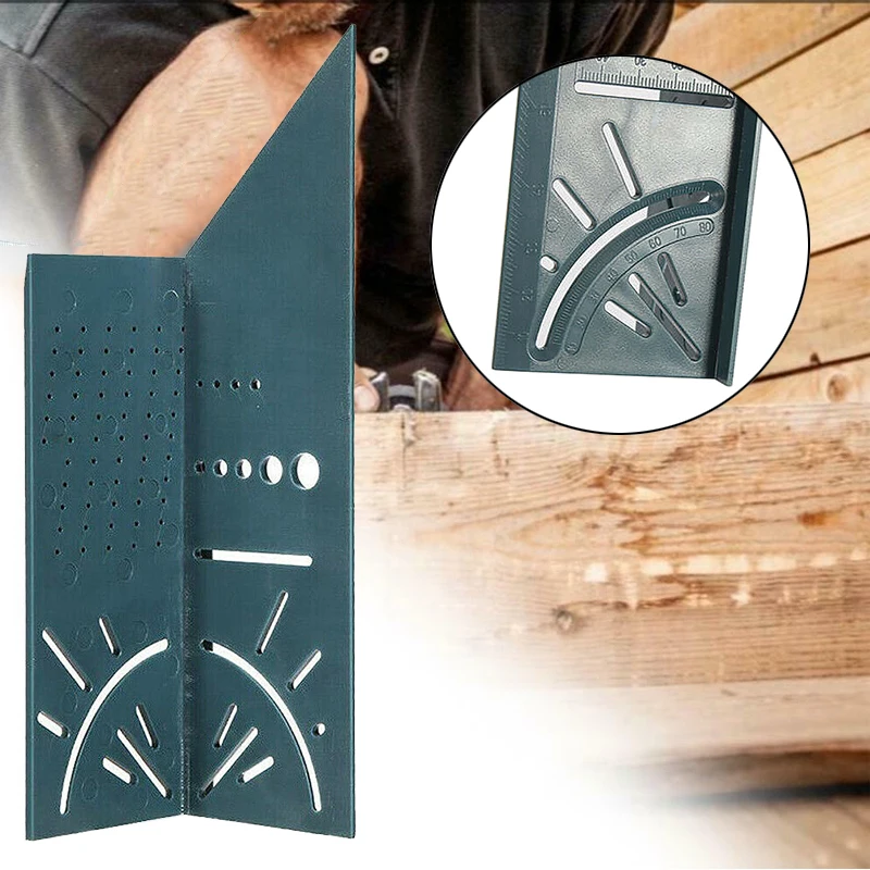 

Portable 3D Mitre Square Mitre Angle Measuring Square Size Measure Tool With Gauge Ruler Woodworking Tool Home Improvement Tools