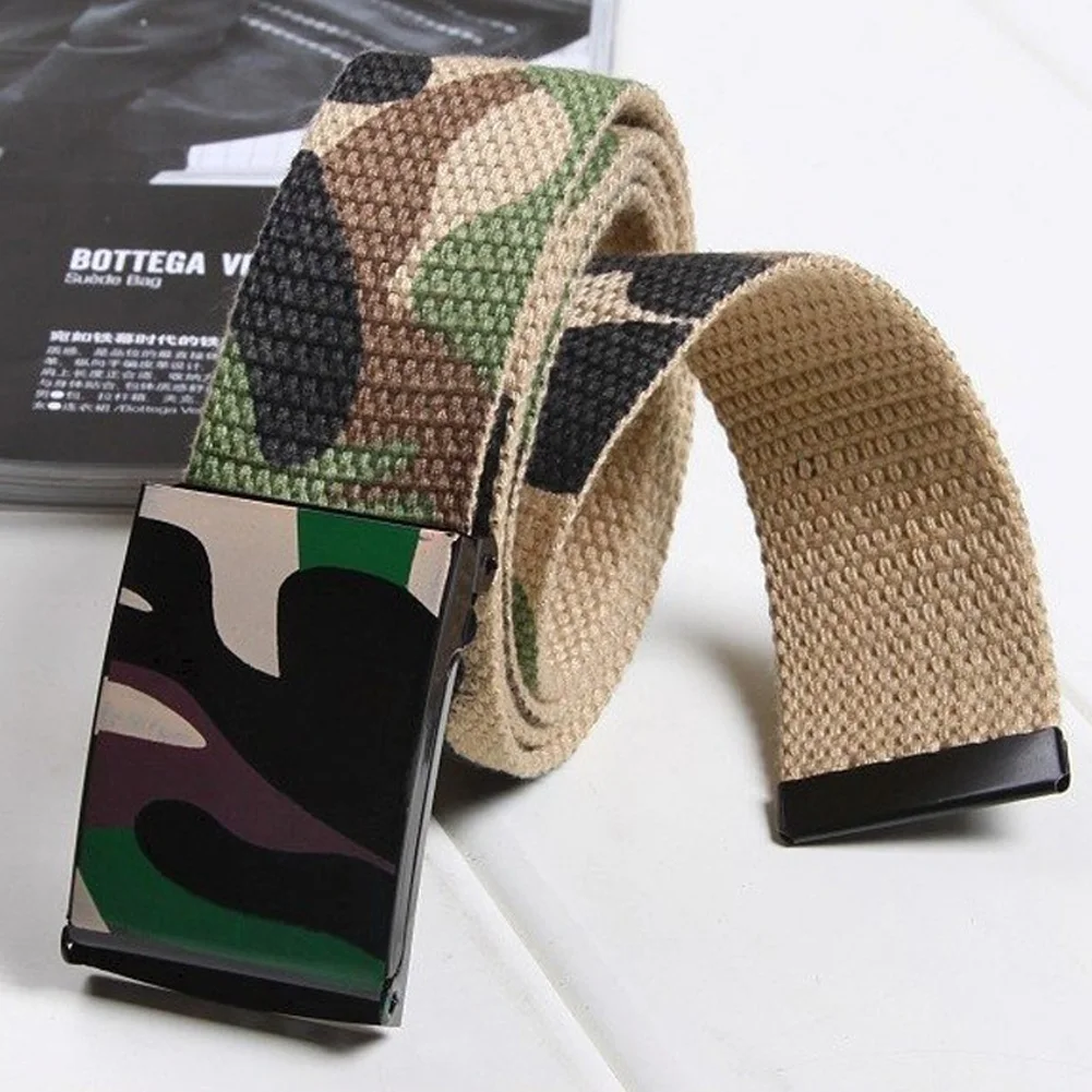 

Unisex Men Woman Casual Waist Belt Automatic Buckle Waistband Camouflage print Canvas Military Equipment Army Belt Practical