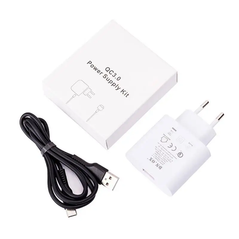 

QC3.0 Quick Charger USB Type-C Rubber Cable Power Supply Kit EU / US Plug For TS80 Digital Smart Electric Soldering Iron