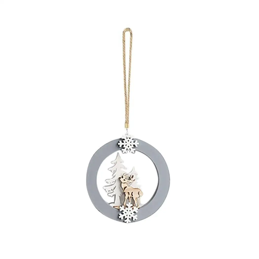

Gray Creative Wall Decoration Elk Tree Home Modern Wooden etc Elk Hanging Single Cartoon Christmas Window Ornament Dual