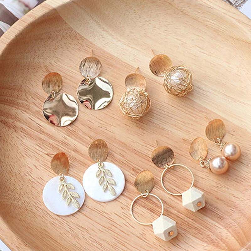

Women DIY Charms Earring Silver Simple Circle Eardrops Base Findings 10PCS/Pack With One Hole Golden