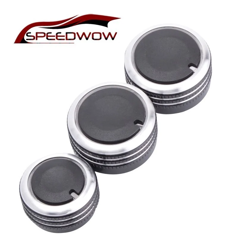 

SPEEDWOW 3 Pcs/Set Car Part Aluminum Alloy Air Conditioning Heat Control Switch Knob AC Knob For VW Bora C-TREK Lavida Sagitar
