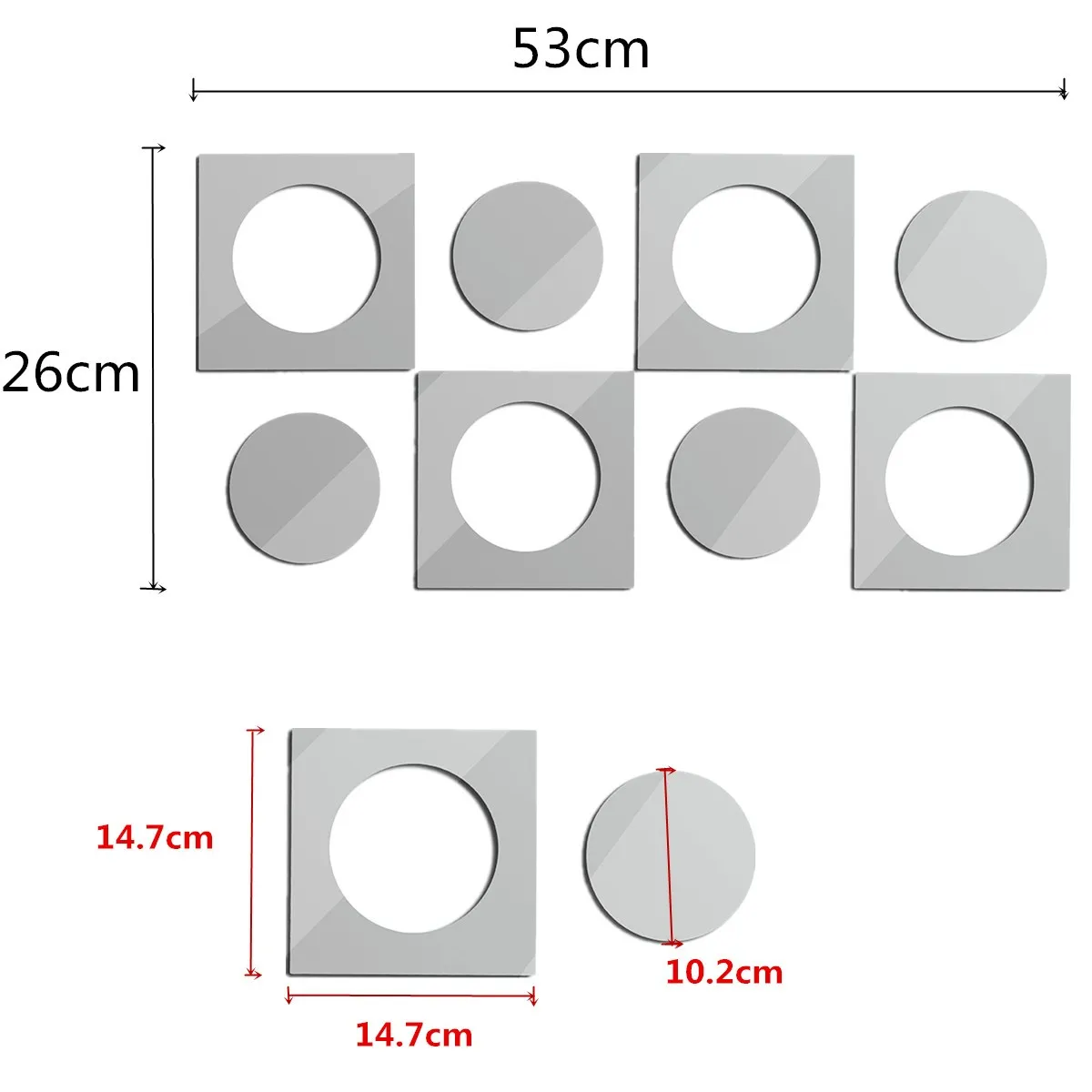 8 шт./компл. декоративные зеркала 3D зеркальный эффект настенные зеркальные наклейки на обои современные съемные зеркальца для домашнего декора комнаты