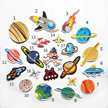 

Iron On Patches Jeans Sew On Patches 1 Set 20 Pcs Decorative Stickers Outer Space Planet Pattern Embroidery Patches