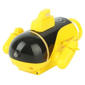 

4 Channels Wireless RC (RC Submarine Mini RC Remote Control Toys Model RC Submarine Diving Electric Toy for Children - Yellow