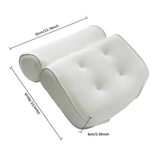 3D Мягкая сетчатая подушка для ванной, подголовник на присоске, подушка для ванной