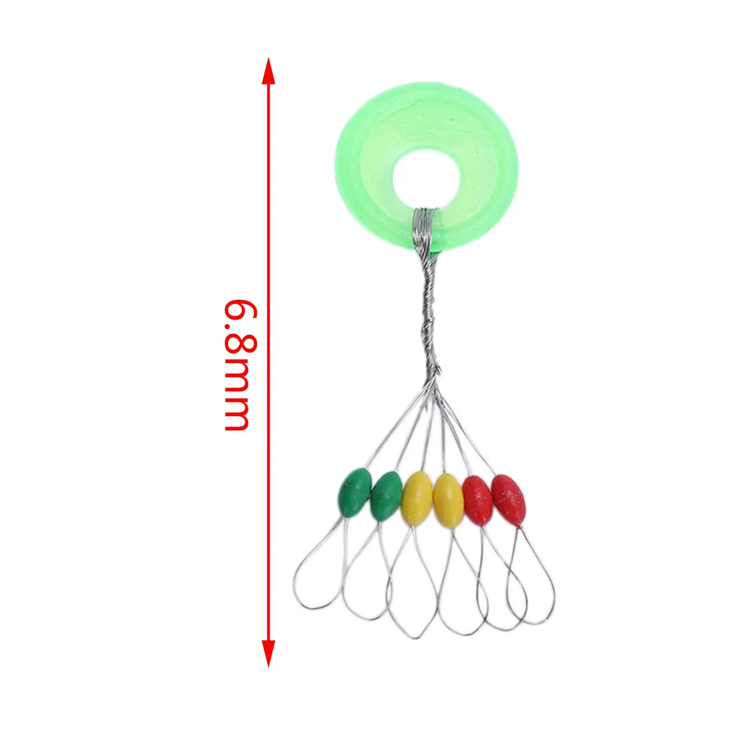 600 шт/100 группы стопор рыболовного поплавка 6 в 1 красочные резиновые овальные поплавок пространство шарик разъем рыболовные снасти для 1,5-3,0# Lin