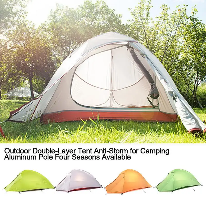 

Camping Season tent Outdoor Double-Layer Tent Anti-Storm Camping Aluminum Pole for Nylon double layer waterproof tent single