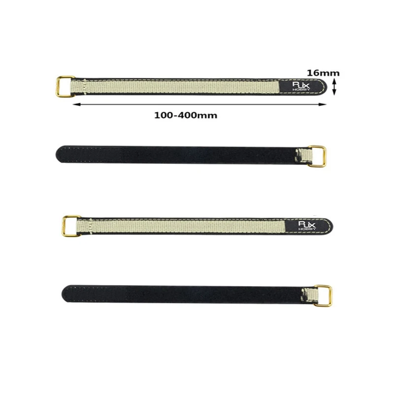 

4PCS RJXHOBBY 100-400mm High Strength Metal Buckle Non-Slip Battery Strap for RC Lipo Battery Spare Part DIY Accessories