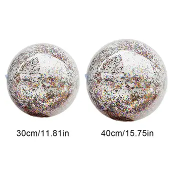 

40cm / 30cm transparent clear water floating PVC beach ball with sequins, good toy ball as a gift for children / children