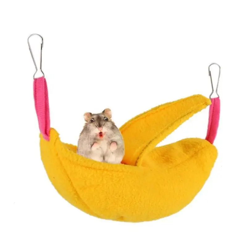 Pet Hamster Rat Ferret Hanging House Bed Banana Shape Hammock Cotton