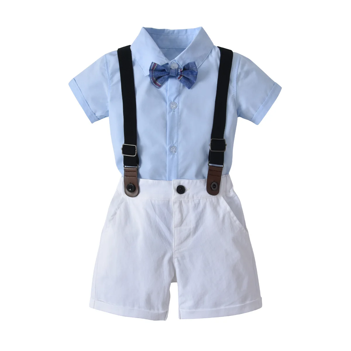 

AMISSA Fashion baby boy clothes short sleeve white T shirt+pants+Bow tie gentleman baby clothing set newborn kid wedding suit