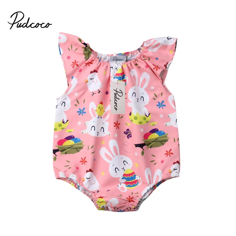 pudcoco Newborn Baby Girl Easter Bodysuits Bebe girls Cotton Cute