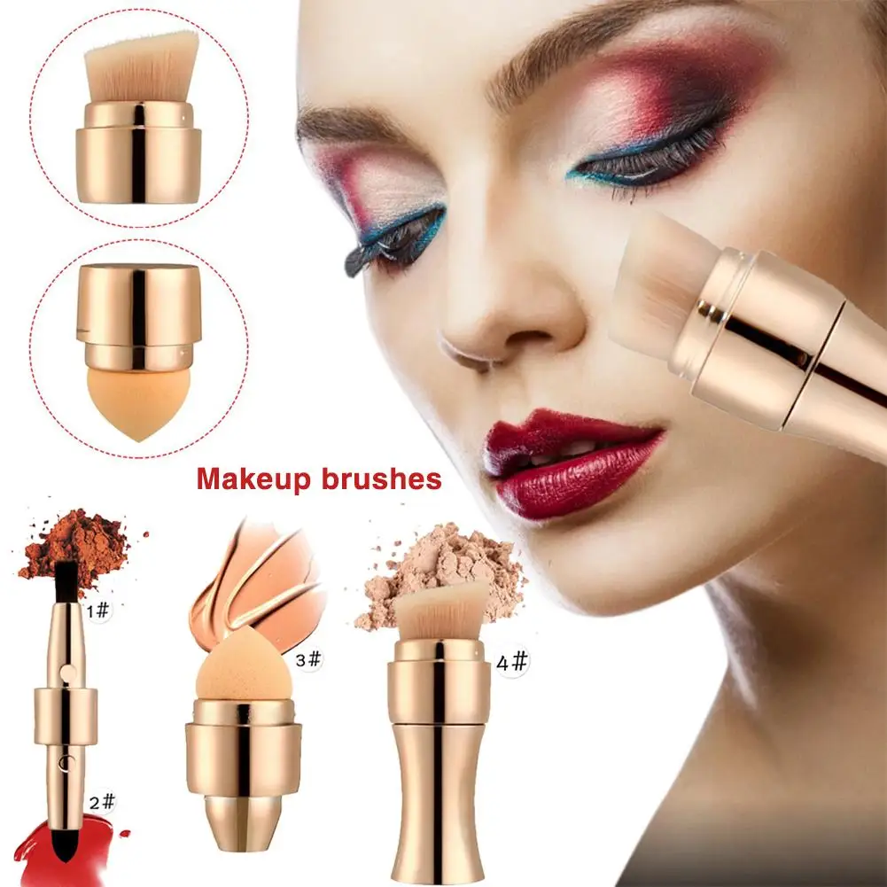 

4 In 1 Makeup Tool Foundation Eyebrow Eyeliner Blush Powder Cosmetic Make Up Brushes
