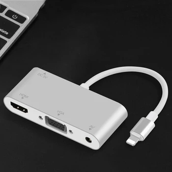 

HD OTG Adapter Cable Lightning To HDMI VGA 3.5mm RCA AV Adapter Audio Video Adapter For Lightning Extends HUB For iPhone/iPad
