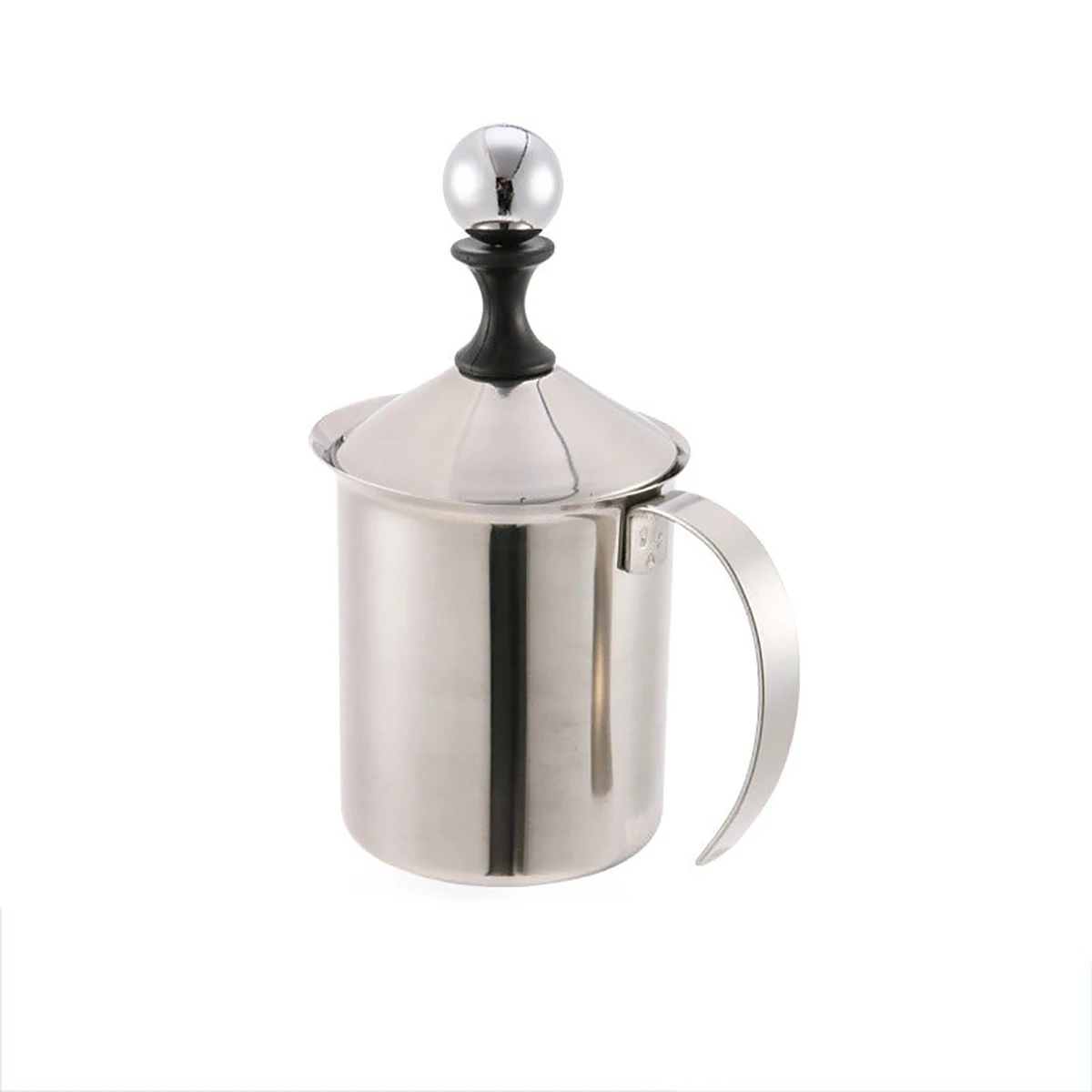 

Manual Milk Bubble Foam Maker Stainless Steel Bilayer Whipped Device 400cc coffee pot milk pitcher