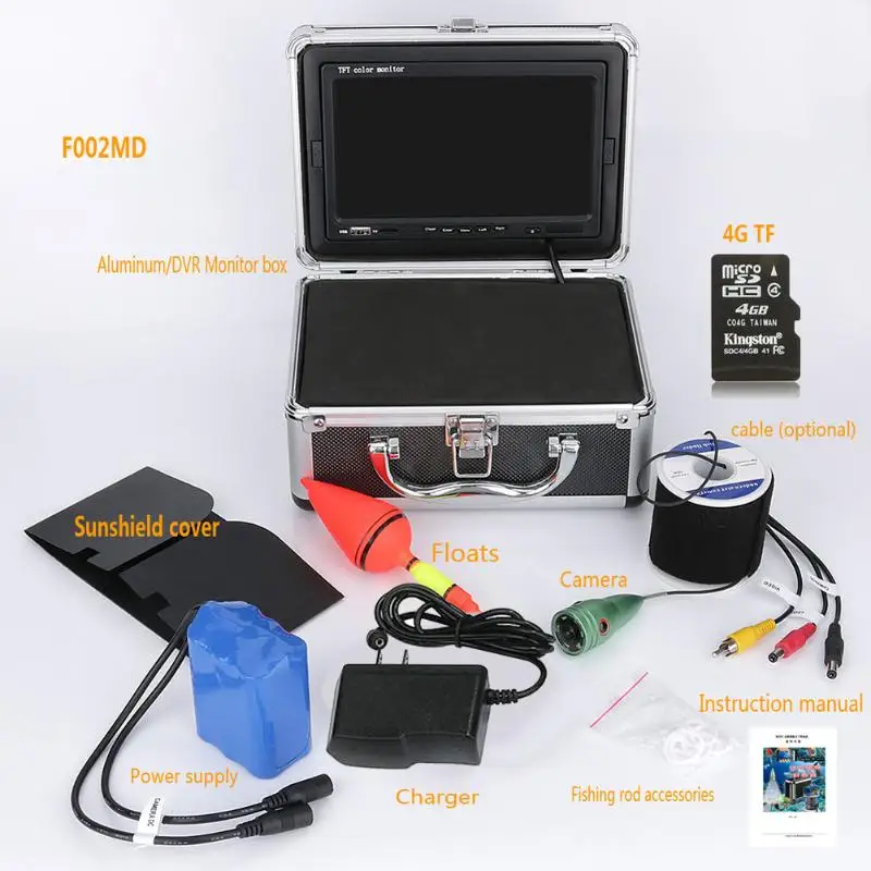 1000TVL 7 اللون الرقمية LCD صياد السمك الأسماك كاشف HD قرص صلب مسجل للماء الأسماك معدات الصيد 1000TVL 7 اللون الرقمية LCD صياد السمك الأسماك كاشف HD قرص صلب مسجل للماء الأسماك معدات الصيد
